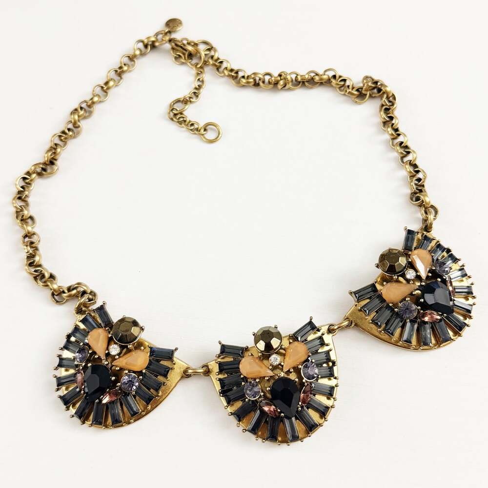 J. Crew Fan Baguette Statement Necklace
